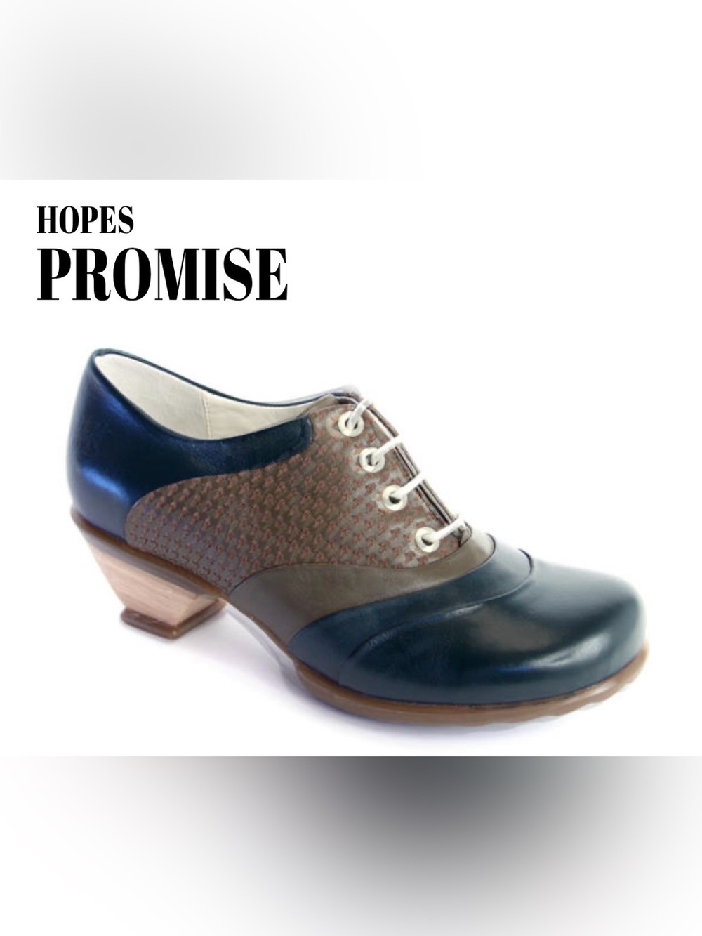 Fluevog VINTAGE Hopes Promise petrol blue/olive lace-up shoe -10 (fits 9.5)